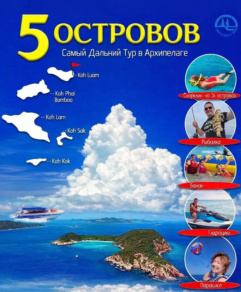 Pattaya 5 Islands Speedboat Tour with Snorkelling